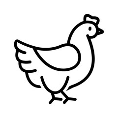 Vector black line icon for Hen