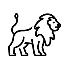 Vector black line icon for Lion