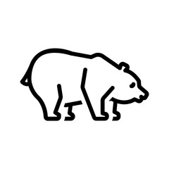 Vector black line icon for Bear