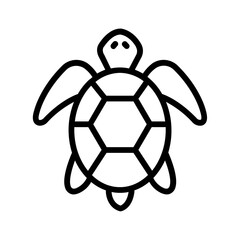 Obraz premium Vector black line icon for Turtle