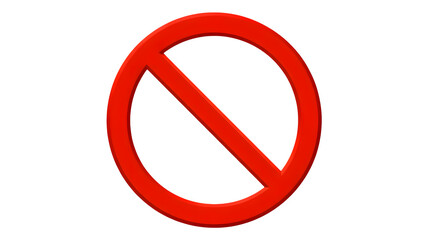 Bold red prohibition symbol conveying a strong 'no' or 'forbidden' message for warnings and...