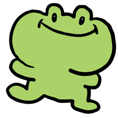 Hand drawn frog for animal, farm, zoo, souvenir shop, cartoon character, comic, mascot, pet, vet, cute patches, shirt print, plush toy, kid doll, brooch, rural area, sticker, lake, rainy season, icon