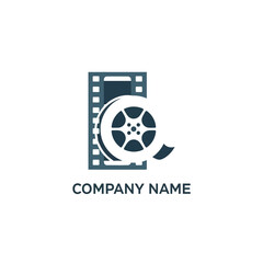 Creative Film Reel and Movie Strip Logo Design Concept.