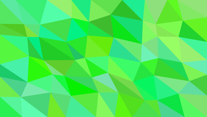 Abstract geometric pattern of vibrant green and teal polygons