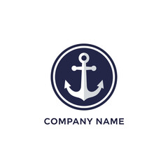 Elegant Anchor Logo Design for Maritime Business Branding and Nautical Symbolism.