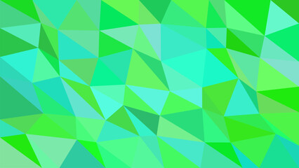 Fototapeta premium Vibrant abstract geometric pattern of intersecting triangles in shades of green