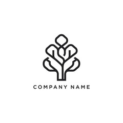 Obraz premium Elegant Tree Logo Design with Intertwined Branches and Modern Aesthetic.