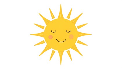 Cute cartoon sun with a happy face (1)