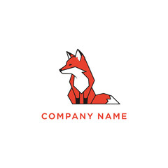Geometric red fox logo design modern minimalist style.