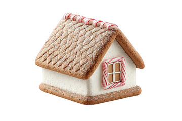 Gingerbread house isolated on transparent background