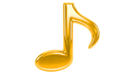 Radiant golden musical note shines with melodic promise for creative music projects