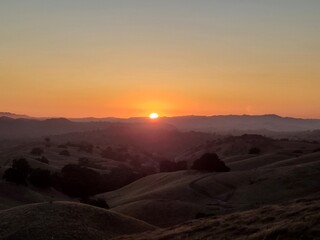 A Summer sunset in the East Bay hills from Danville, California