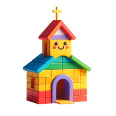 Colorful toy church building