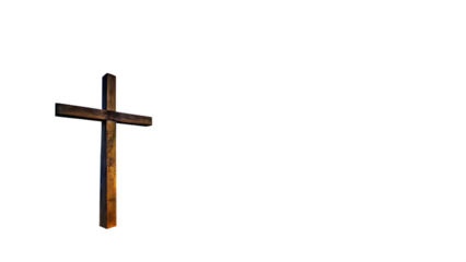 Wooden christian cross isolated on transparent background for religious symbol
