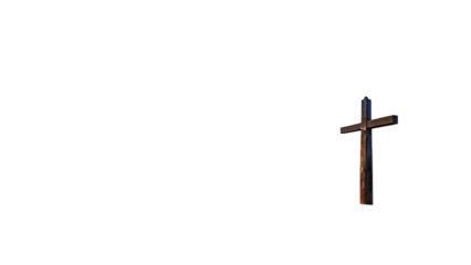 Wooden christian cross isolated on transparent background, symbol of faith and hope