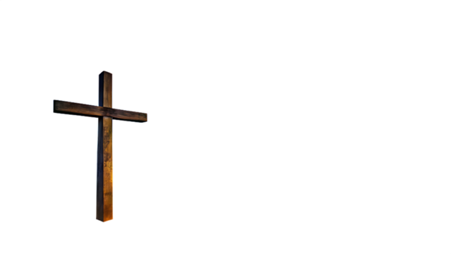 Wooden christian cross isolated on transparent background for religious symbol