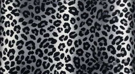 Monochromatic leopard print fabric texture close up