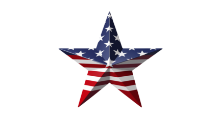 Patriotic American flag star shines brightly, ideal for Fourth of July celebrations