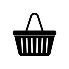 Isolated shopping basket on transparent background silhouette