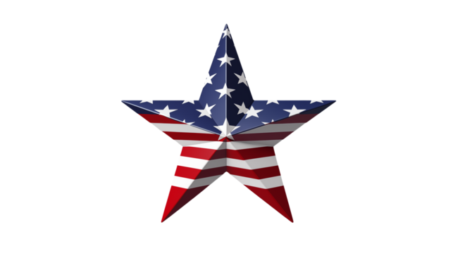 Patriotic American flag star shines brightly, ideal for Fourth of July celebrations
