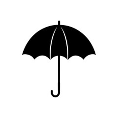 Silhouette of an umbrella on transparent background