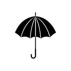 Silhouette of an umbrella on transparent background
