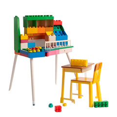 Colorful toy desk and chair set