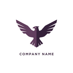 Obraz premium Modern geometric eagle logo with spread wings symbol.