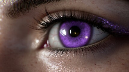 Closeup purple iris eye detail