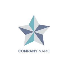 Obraz premium Modern geometric star logo with faceted triangles for company branding.