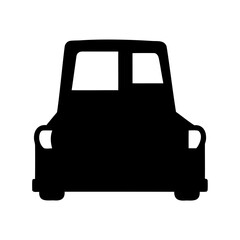 Obraz premium Stylized Vehicle Silhouette with Retro Aesthetics and Simple Graphic Design Elements