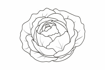 Printable Rose Coloring Page &ndash; Black and White Floral Sketch
