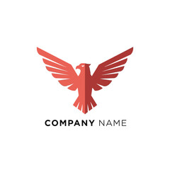 Obraz premium Red eagle logo design for company branding and marketing purposes.