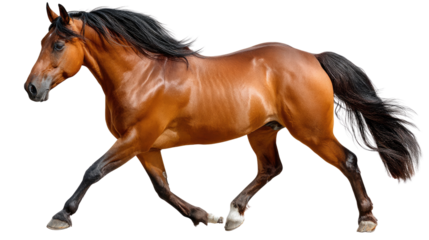 Galloping Horse: A majestic horse gallops freely, showcasing its powerful muscles and flowing mane in this captivating capture.