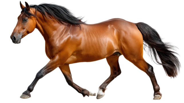 Galloping Horse: A majestic horse gallops freely, showcasing its powerful muscles and flowing mane in this captivating capture.