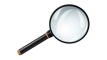 Detailed close-up of magnifying glass suggesting investigation, research, and exploration