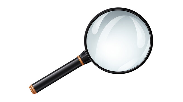 Detailed close-up of magnifying glass suggesting investigation, research, and exploration