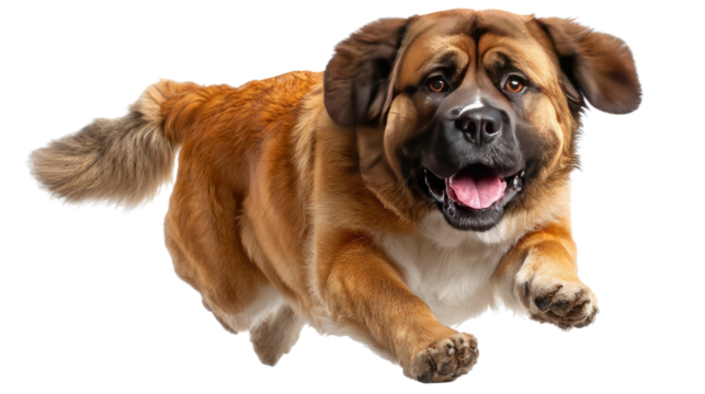 Joyful Canine Aerial: A dynamic shot of a dog mid-air, exuding pure joy, perfectly captured in its element