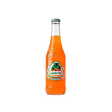 Jarritos Soda Bottle Beverage Mandarin &mdash; Chilled Sparkling Drink, Studio Photo
