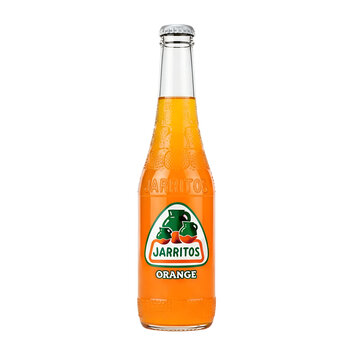 Jarritos Soda Bottle Beverage Mandarin &mdash; Fizzy Citrus Pop Product Packshot