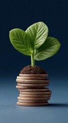 money growth concept with market, money, leaf