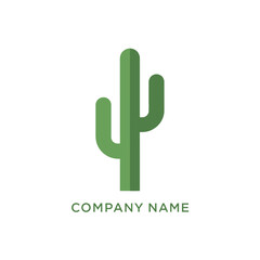 Obraz premium Simple Green Saguaro Cactus Logo Design.