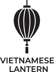 Fototapeta premium Silhouette vector of a Vietnamese lantern, perfect for festival, culture, and decorative designs.