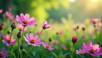 Delicate, densely packed blooming wildflowers, dense, floral, photography