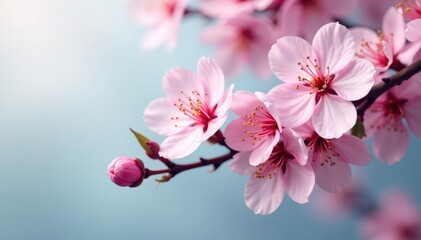 Delicate pink cherry blossoms, intricate branch pattern, soft, cherry blossom