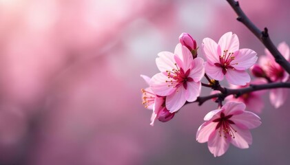 Delicate pink sakura blossoms, intricate branch pattern , elegant, flower, illustration