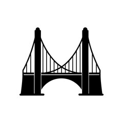 Silhouette of a bridge art on transparent background