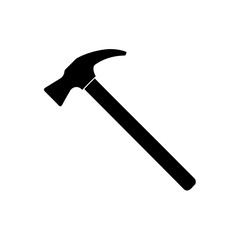Silhouette of a hammer on transparent background