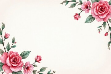 Delicate watercolor-style floral design, pastel hues, pattern, print