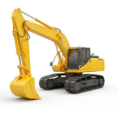 Powerful yellow excavator ready for heavy construction tasks